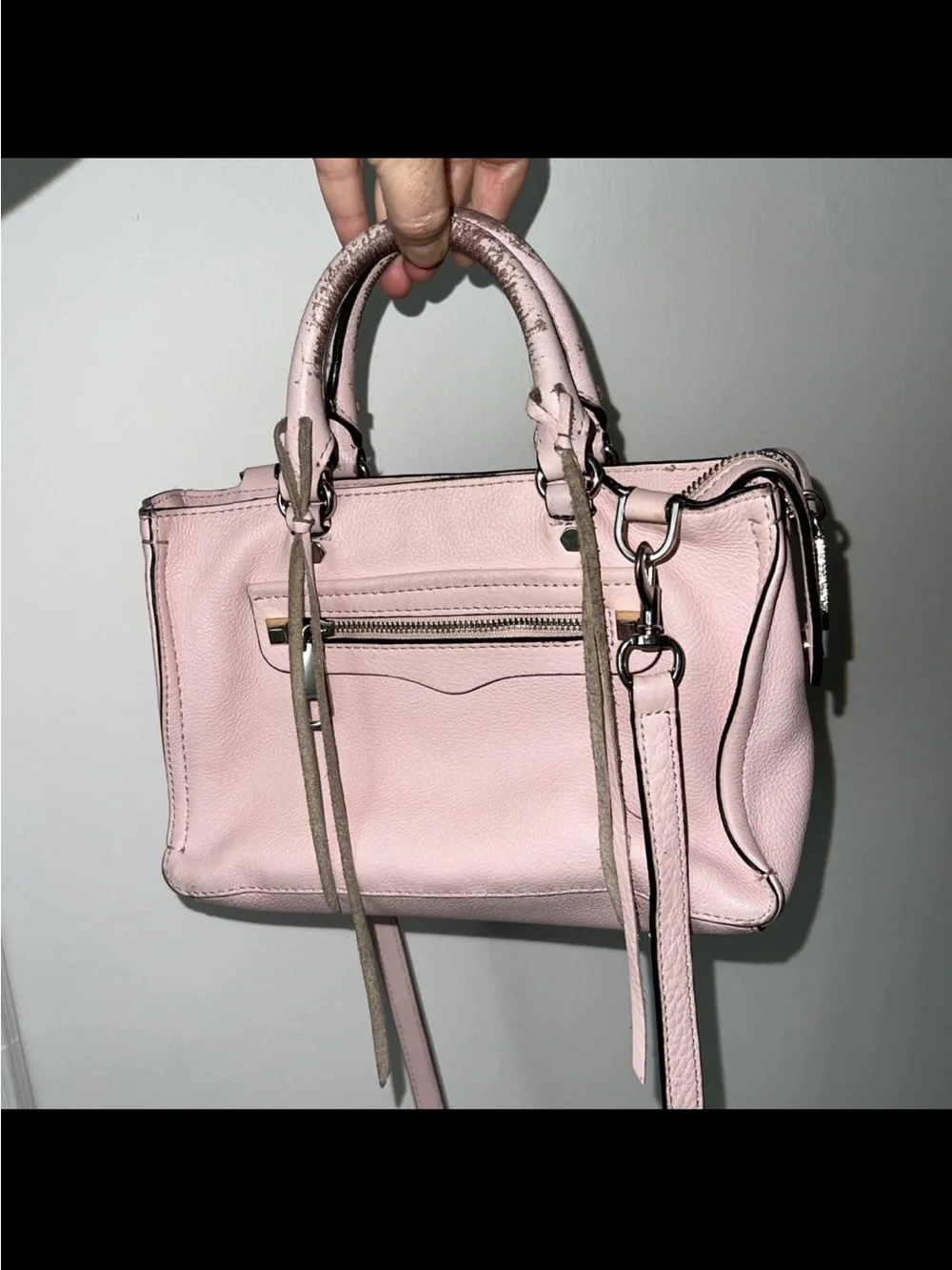 Rebecca Minkoff Blush Pink Leather Mini small Satchel bag handbag used!!!
